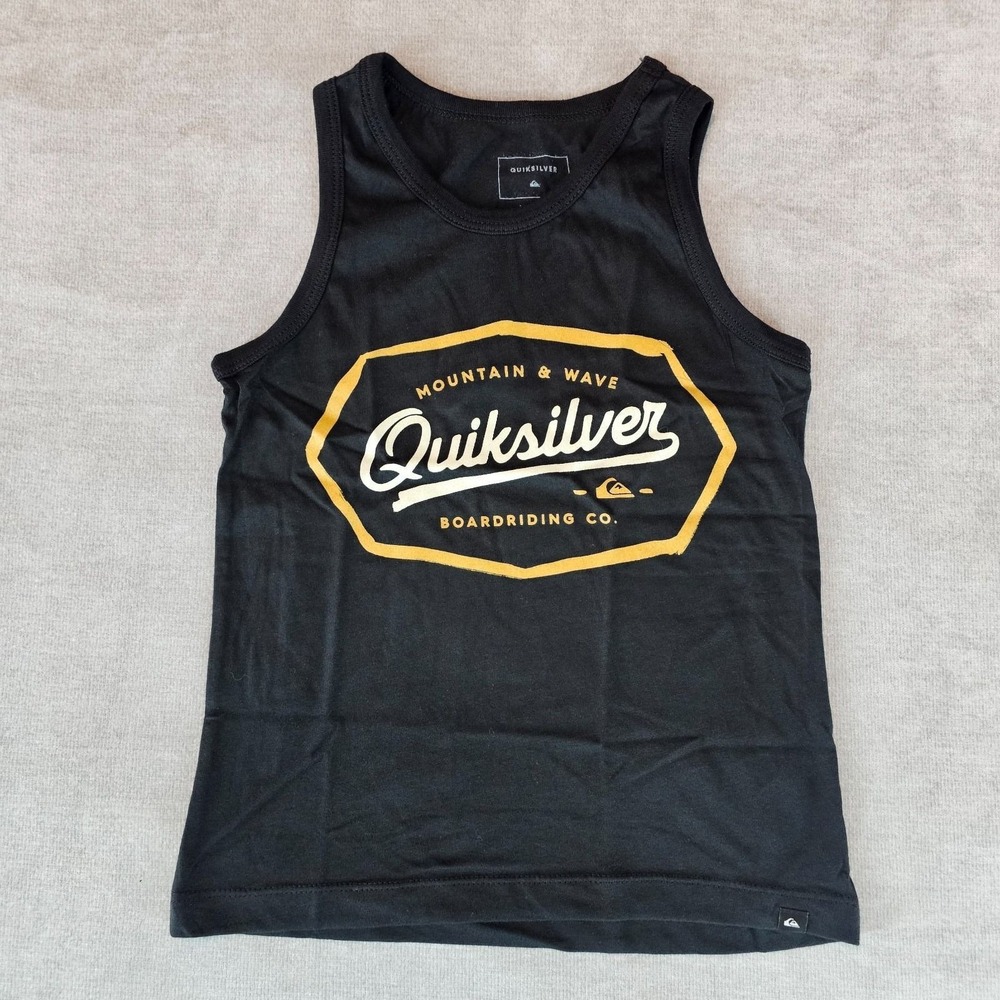 Quiksilver Boys Graphic T-Shirt Youth 7 Mountain Waves Muscle Tank Top Crew New